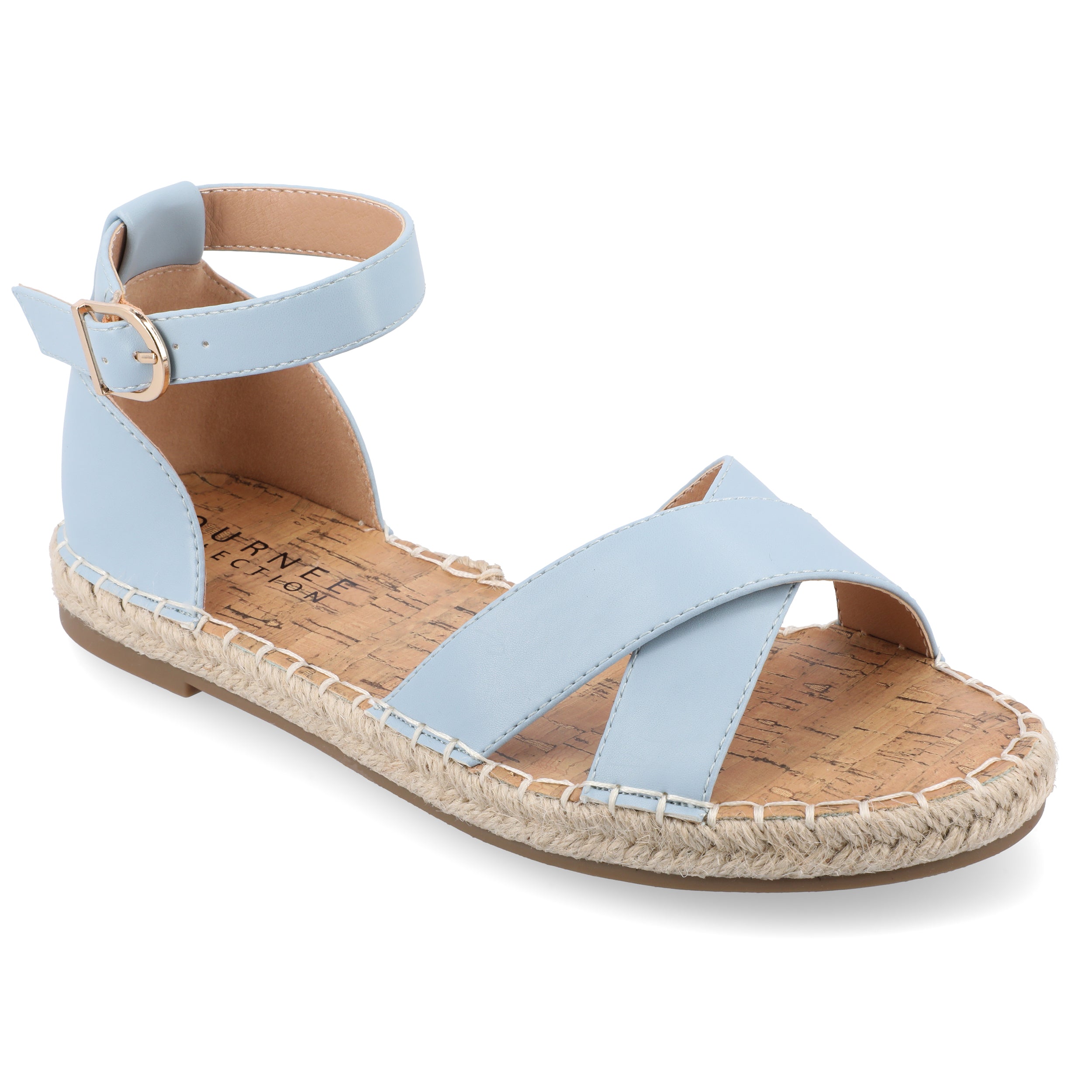 Journee Collection Women's Lyddia Espadrille Flat Sandals - Blue Size 8-1/2 M - Bellso